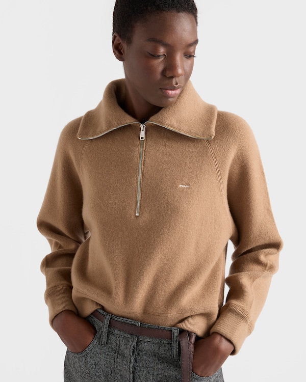 Cashmere polo sweater - Camel Brown Cashmere polo sweater - Camel Brown