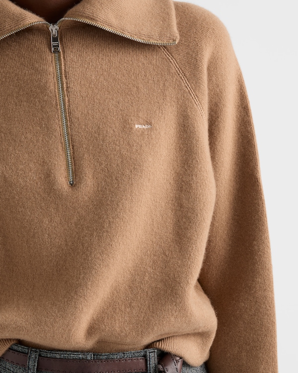 Cashmere polo sweater - Camel Brown Cashmere polo sweater - Camel Brown