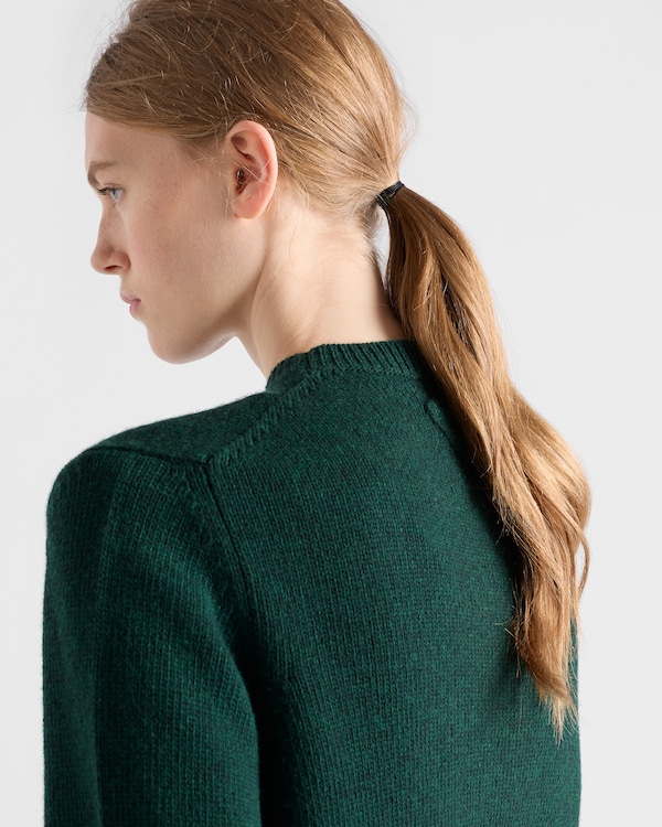 Wool and cashmere crew-neck sweater - Bottle Green Wool and cashmere crew-neck sweater - Bottle Green