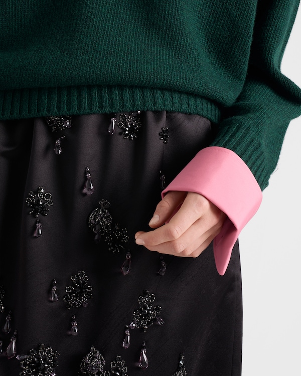Wool and cashmere crew-neck sweater - Bottle Green Wool and cashmere crew-neck sweater - Bottle Green