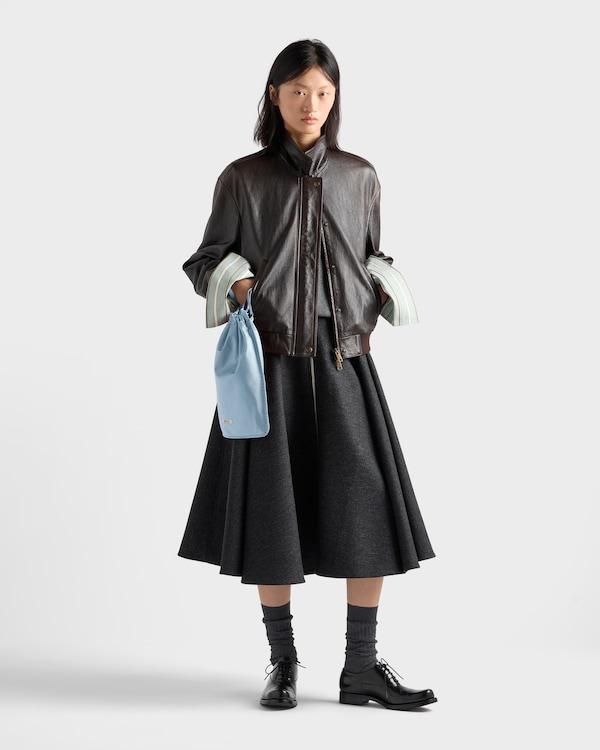 ウール カシミア クルーネック セーター - スレートグレー ウール カシミア クルーネック セーター - スレートグレー