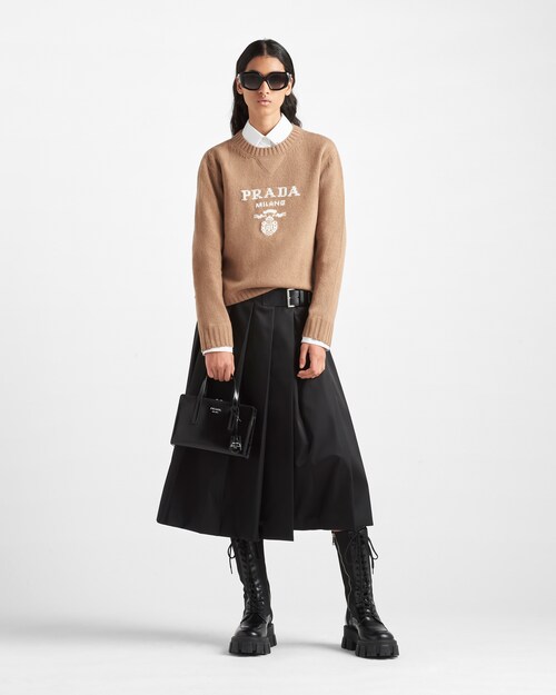 Prada Cashmere and wool Prada logo crew\u002Dneck sweater 2