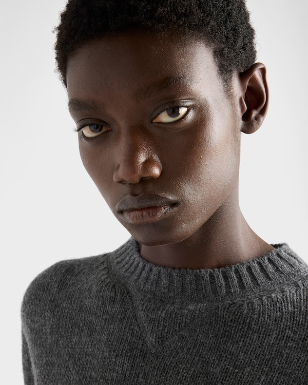 Cashmere and wool Prada logo crew-neck sweater Cashmere and wool Prada logo crew-neck sweater