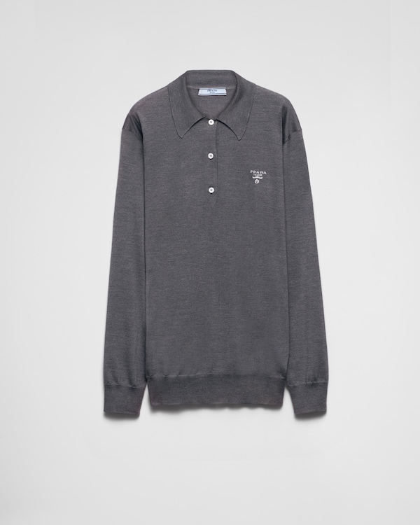 Cream Cashmere polo shirt | PRADA