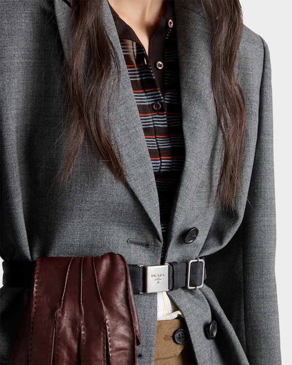 Striped cashmere and silk polo shirt - Dark Brown/Cloud Striped cashmere and silk polo shirt - Dark Brown/Cloud