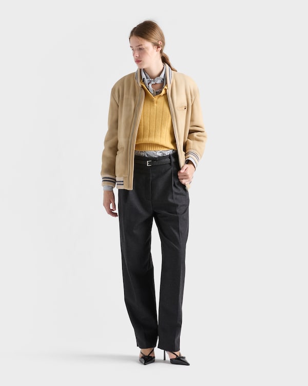 Re-Cashmere short-sleeve polo sweater - Yellow Re-Cashmere short-sleeve polo sweater - Yellow