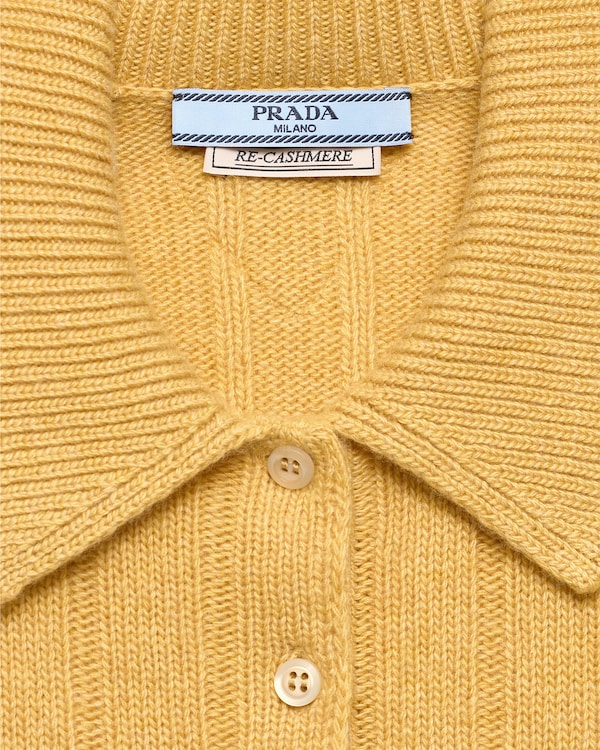 Re-Cashmere short-sleeve polo sweater - Yellow Re-Cashmere short-sleeve polo sweater - Yellow