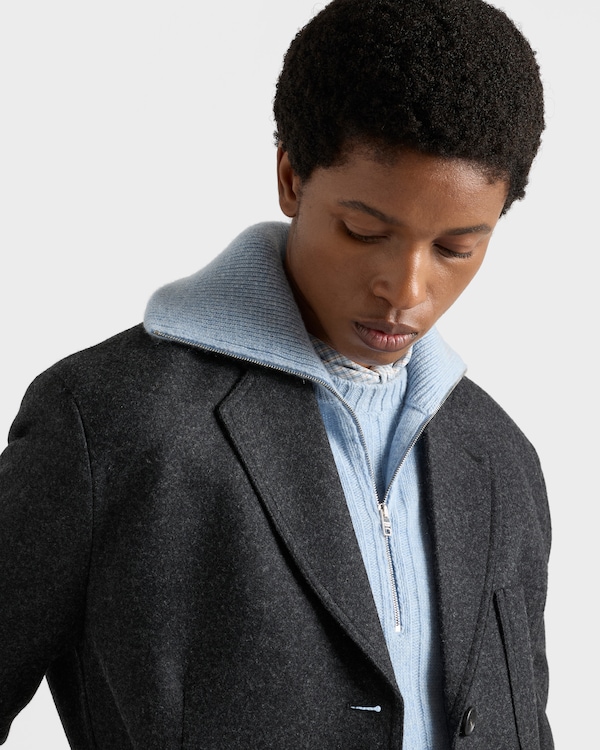 Re-Cashmere polo sweater - Sapphire Blue Re-Cashmere polo sweater - Sapphire Blue
