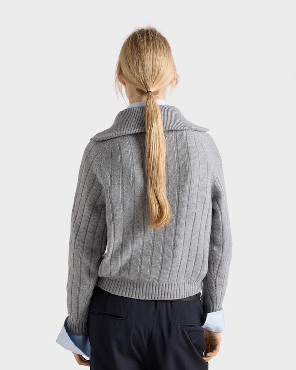 Re-Cashmere polo sweater - Marble Gray Re-Cashmere polo sweater - Marble Gray