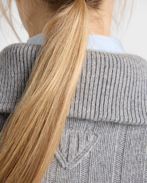 Re-Cashmere polo sweater - Marble Gray Re-Cashmere polo sweater - Marble Gray