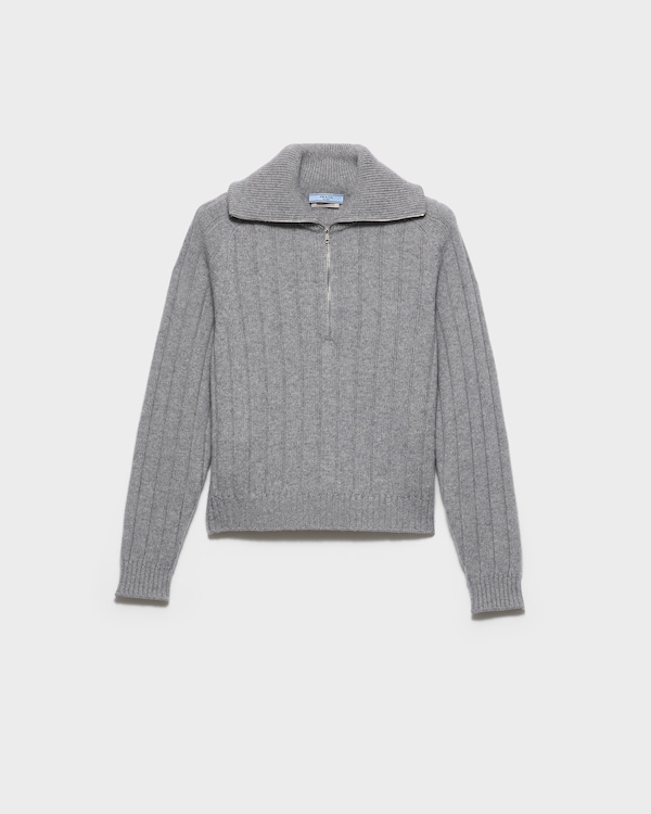 Re-Cashmere polo sweater - Marble Gray Re-Cashmere polo sweater - Marble Gray