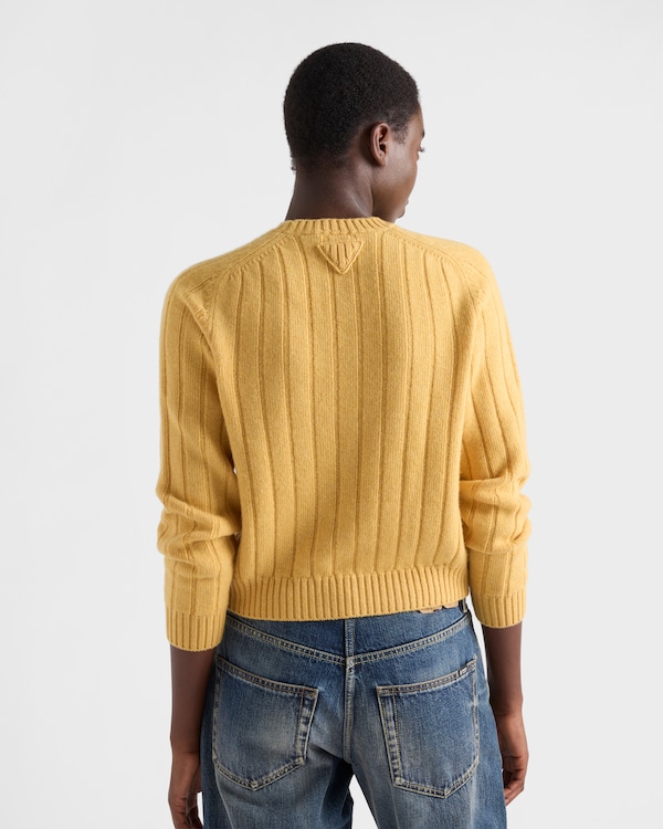 Pull à col rond en Re-Cashmere - Jaune Pull à col rond en Re-Cashmere - Jaune