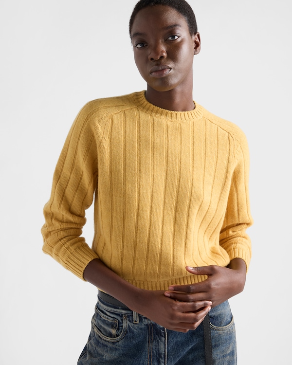 Pull à col rond en Re-Cashmere - Jaune Pull à col rond en Re-Cashmere - Jaune