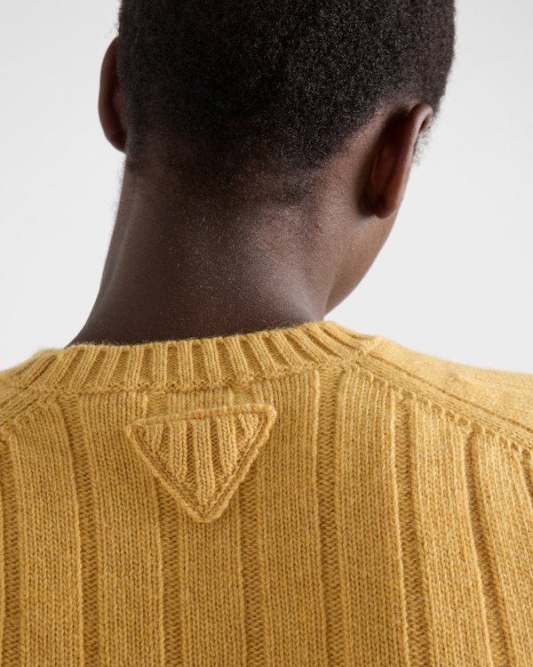 Pull à col rond en Re-Cashmere - Jaune Pull à col rond en Re-Cashmere - Jaune
