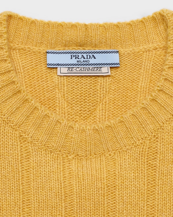 Pull à col rond en Re-Cashmere - Jaune Pull à col rond en Re-Cashmere - Jaune