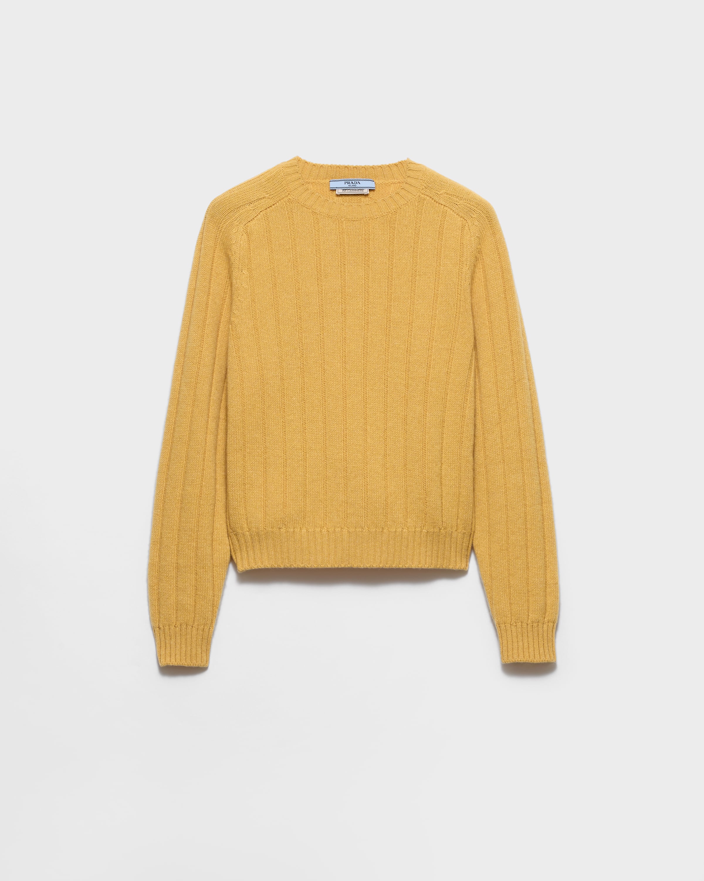 Yellow Re-cashmere Crew-neck Sweater | PRADA - Japan