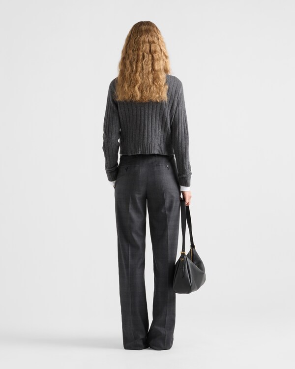 Cropped Re-Cashmere sweater - Slate Gray Cropped Re-Cashmere sweater - Slate Gray