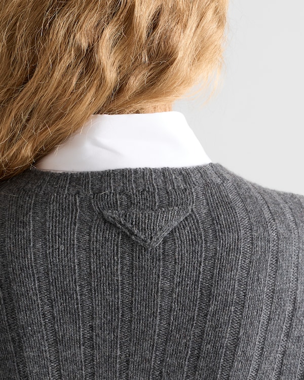 Cropped Re-Cashmere sweater - Slate Gray Cropped Re-Cashmere sweater - Slate Gray