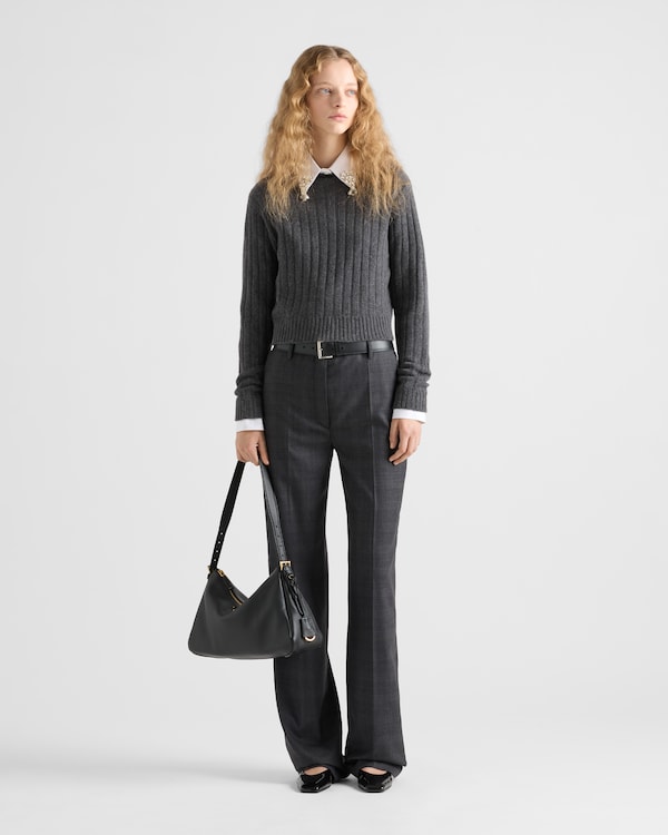 Cropped Re-Cashmere sweater - Slate Gray Cropped Re-Cashmere sweater - Slate Gray