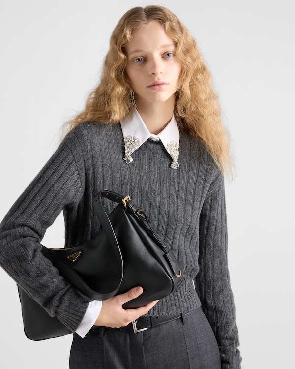 Cropped Re-Cashmere sweater - Slate Gray Cropped Re-Cashmere sweater - Slate Gray