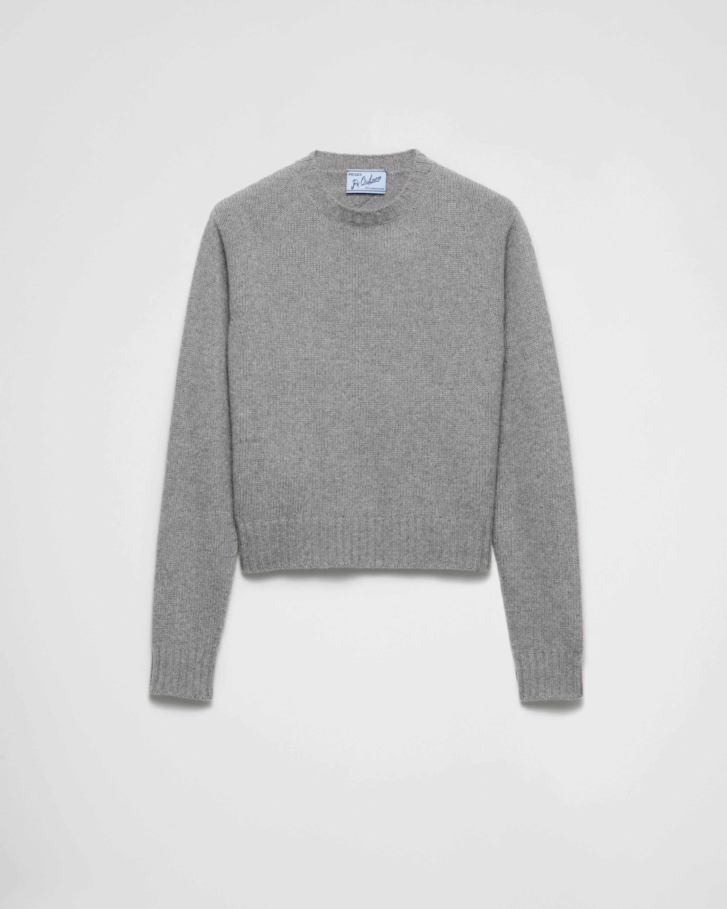 好評 Grey PRADA | sweater Re-Cashmere knit Ribbed トップス