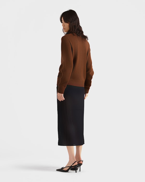 Wool and cashmere crew-neck sweater - Tabaco/Negro Wool and cashmere crew-neck sweater - Tabaco/Negro