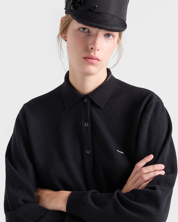 Wool polo sweater - Black Wool polo sweater - Black