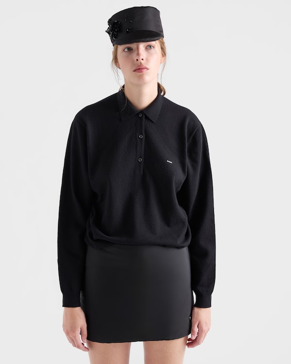 Wool polo sweater - Black Wool polo sweater - Black