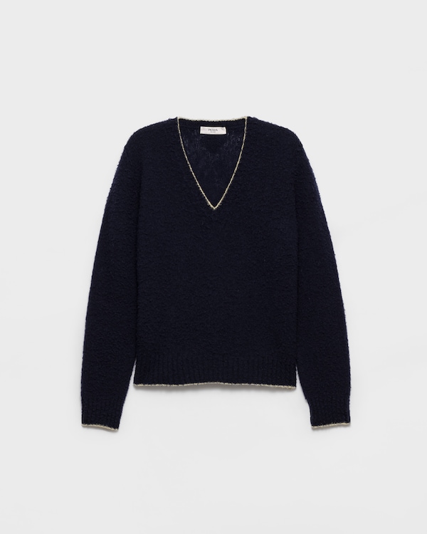 Shetland wool V-neck sweater - 蓝色/米色 Shetland wool V-neck sweater - 蓝色/米色