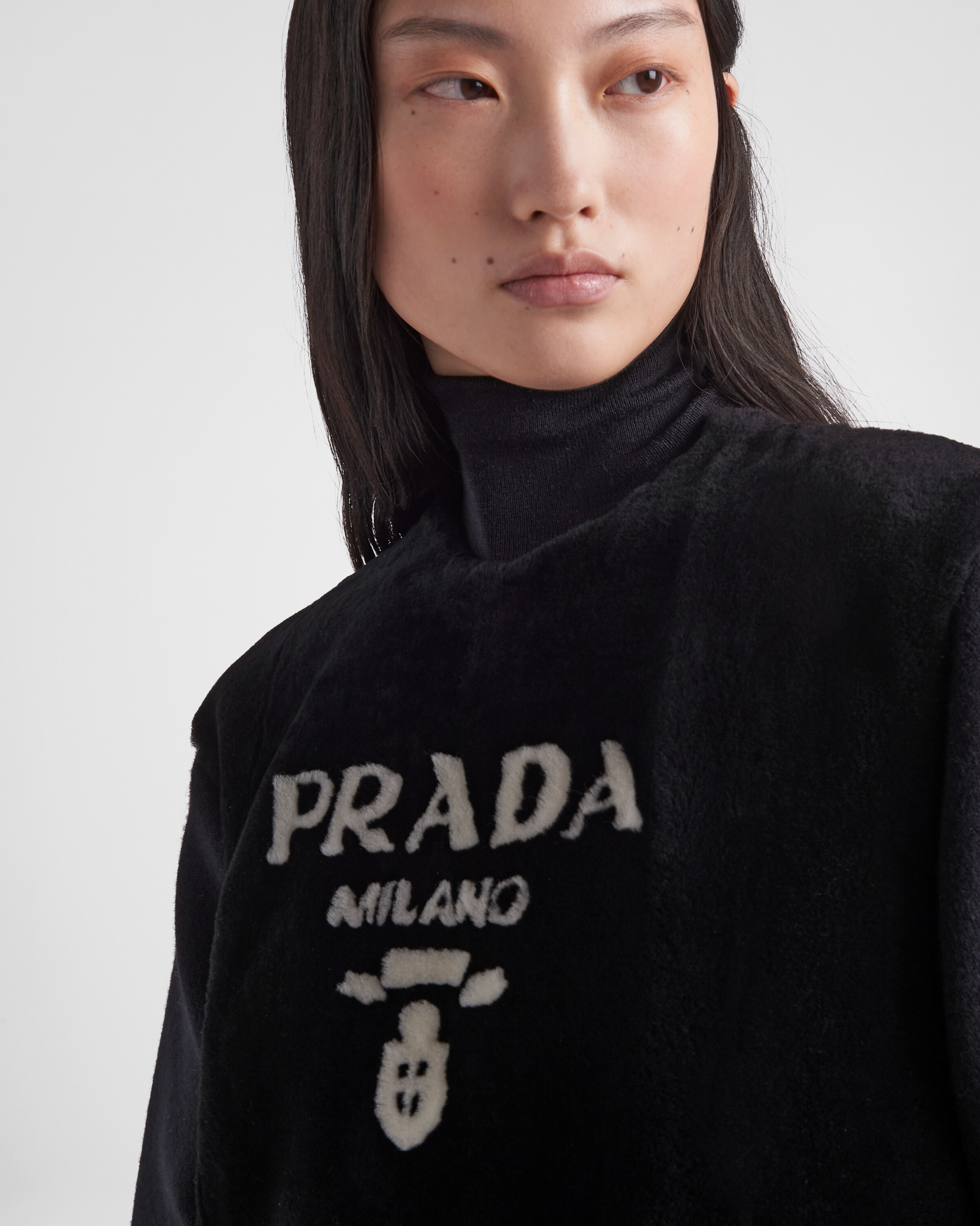 Prada كنزة انتارسيا من الكشمير والشيرلينج 4