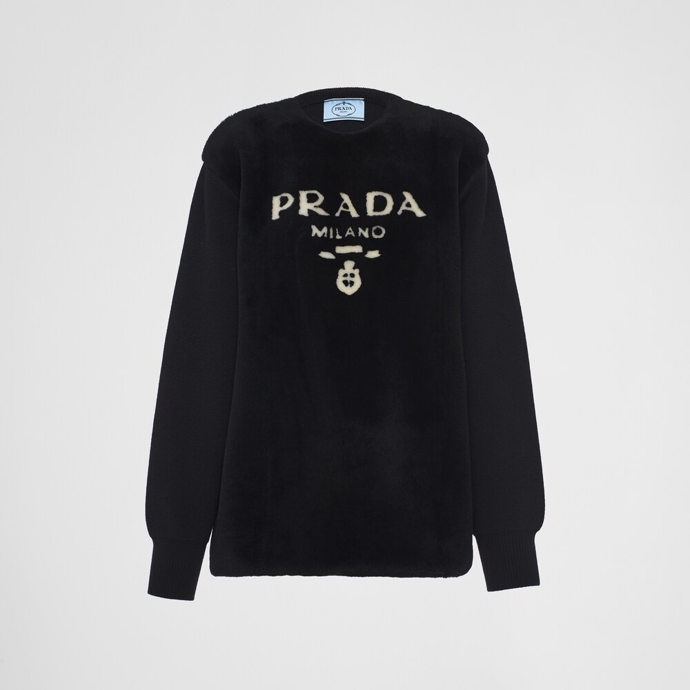 Prada كنزة انتارسيا من الكشمير والشيرلينج 1