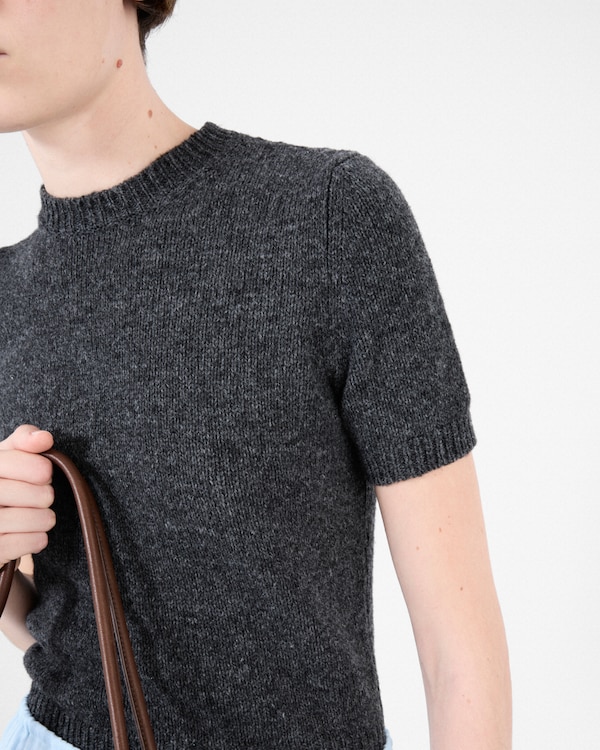 Pull à manches courtes en cachemire Pull à manches courtes en cachemire