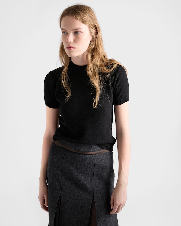Short-sleeved cashmere sweater - Black Short-sleeved cashmere sweater - Black