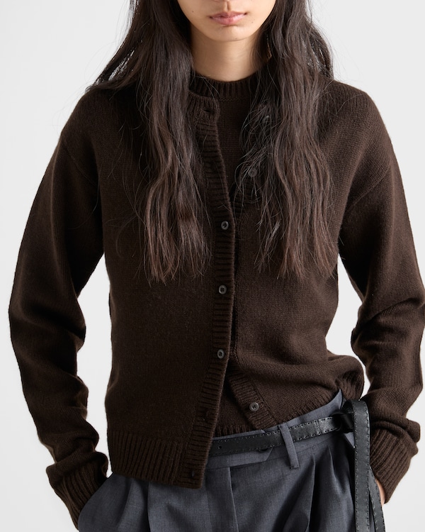 Short-sleeved cashmere sweater - Dark Brown Short-sleeved cashmere sweater - Dark Brown