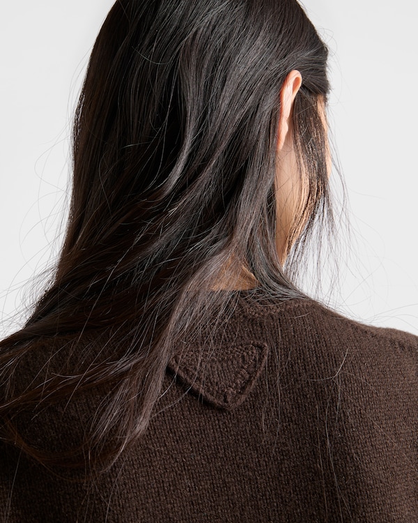 Short-sleeved cashmere sweater - Dark Brown Short-sleeved cashmere sweater - Dark Brown