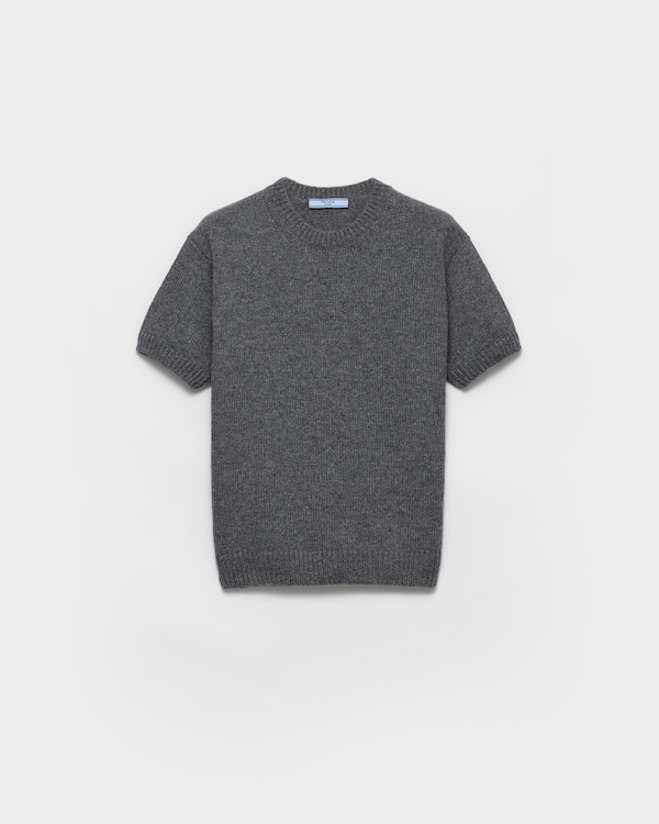 Short-sleeved cashmere sweater - Slate Gray Short-sleeved cashmere sweater - Slate Gray