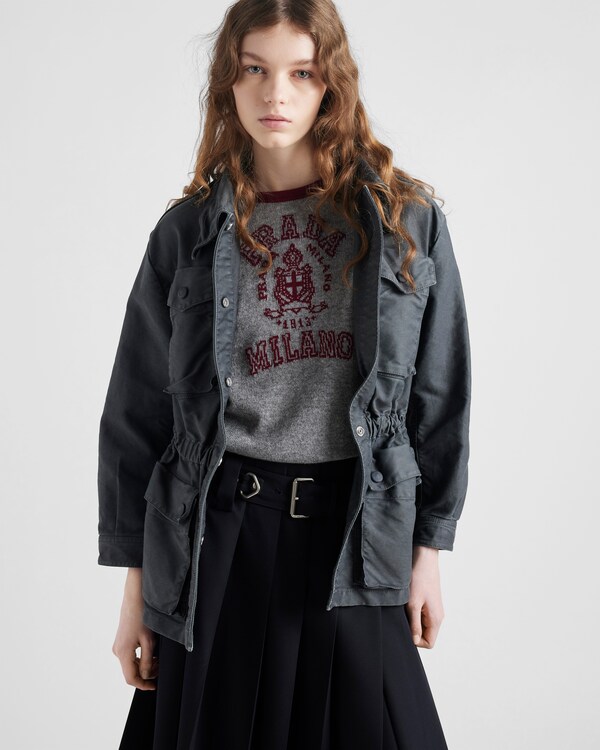 Cashmere crew-neck sweater - Amaranth/Grey Cashmere crew-neck sweater - Amaranth/Grey