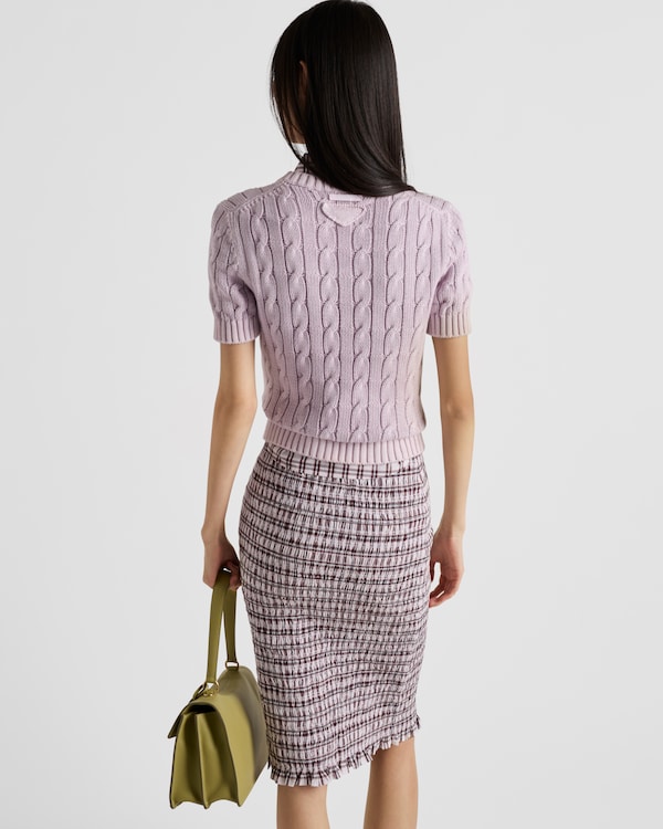 Cotton crew-neck sweater - Mauve Cotton crew-neck sweater - Mauve