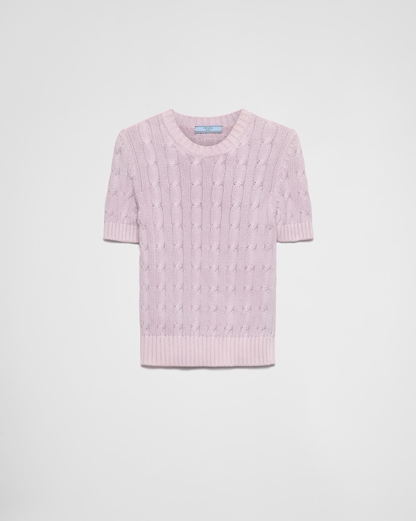 Cotton crew-neck sweater - Mauve Cotton crew-neck sweater - Mauve