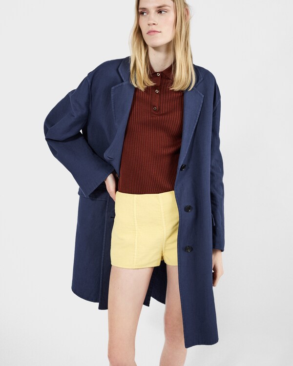 棉质Polo毛衣 - 铁红色 棉质Polo毛衣 - 铁红色