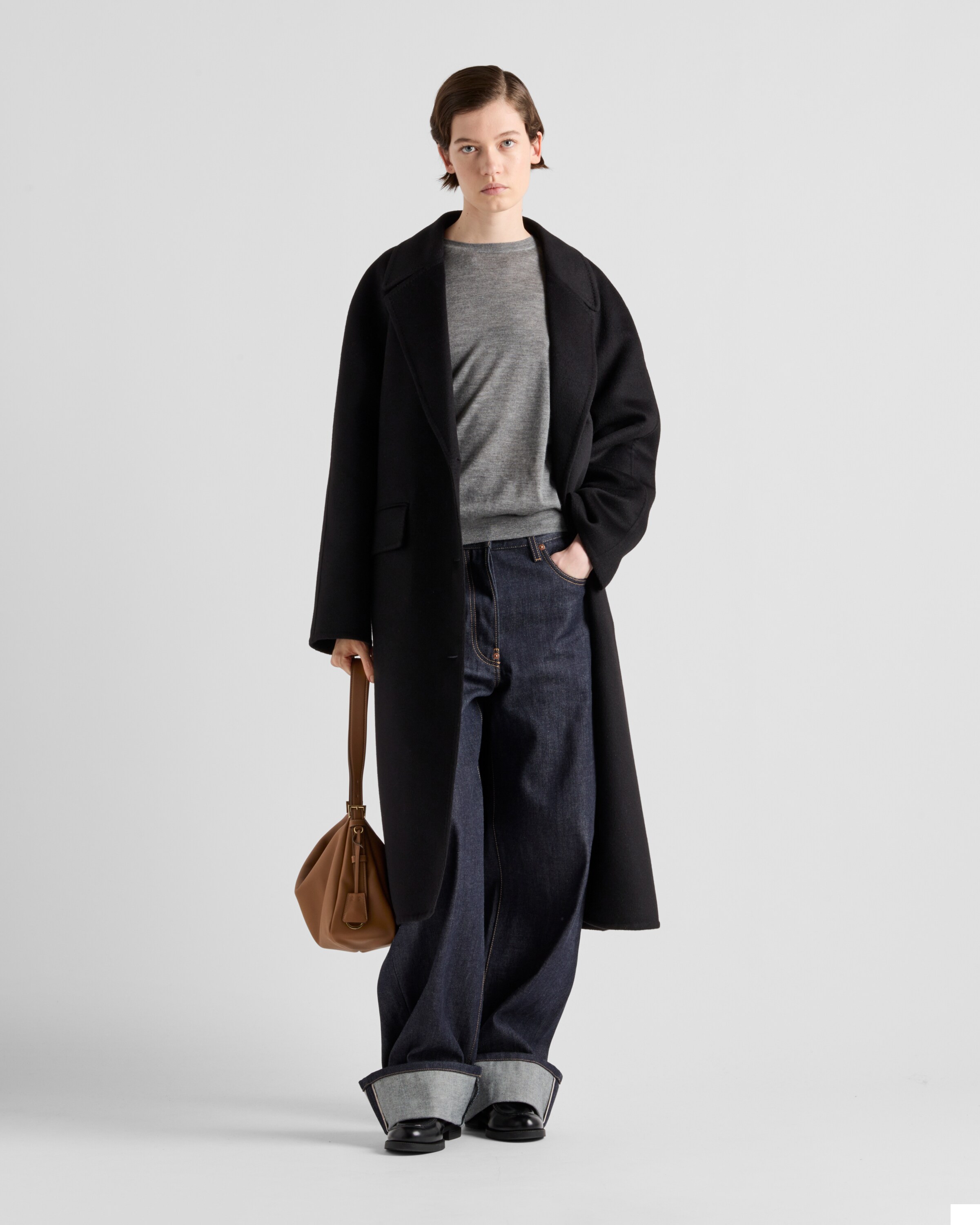 Prada Cashmere Crew-neck Sweater In Slate Gray