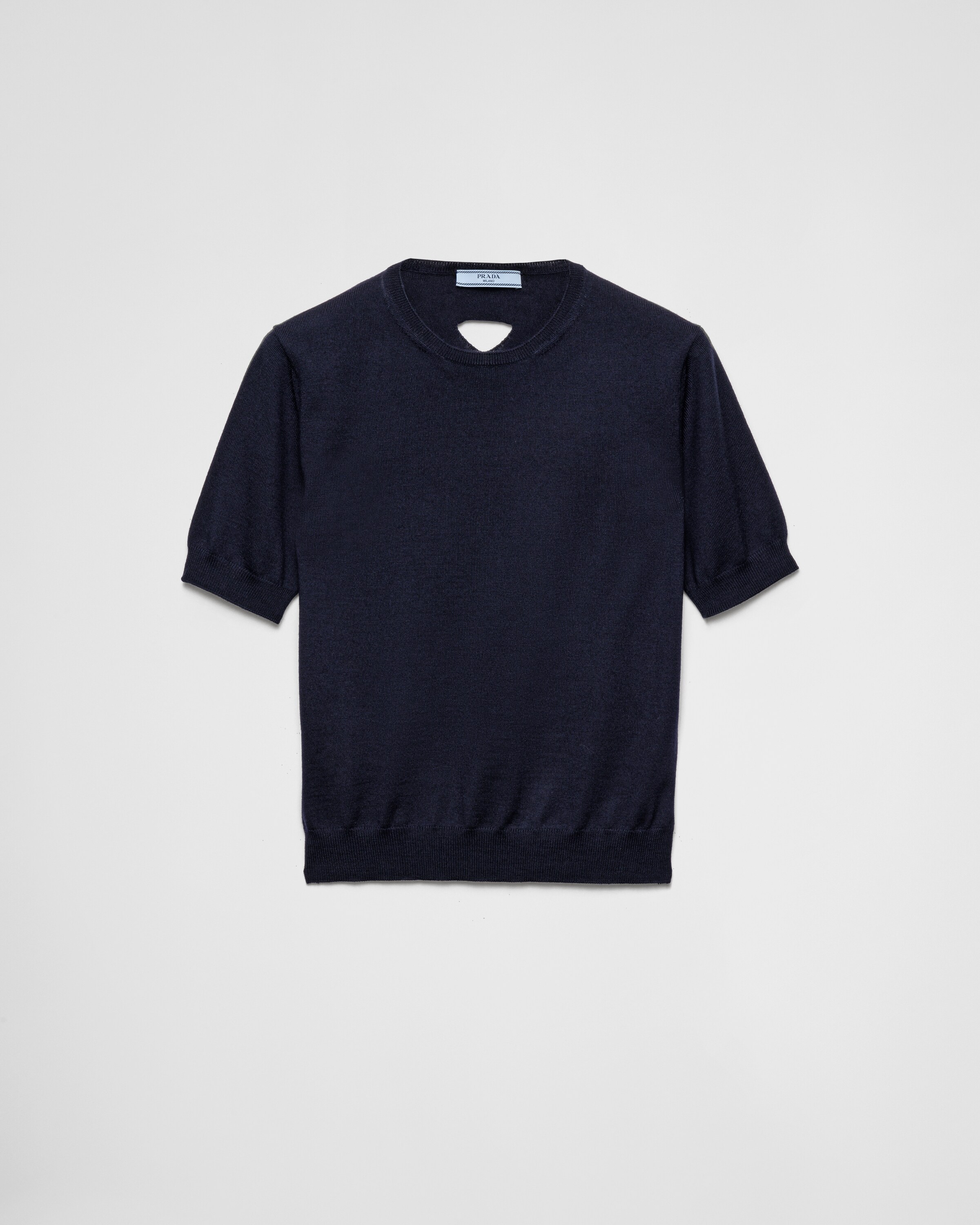 Prada Wool Crew-neck Sweater, Woman, Navy, Size 46