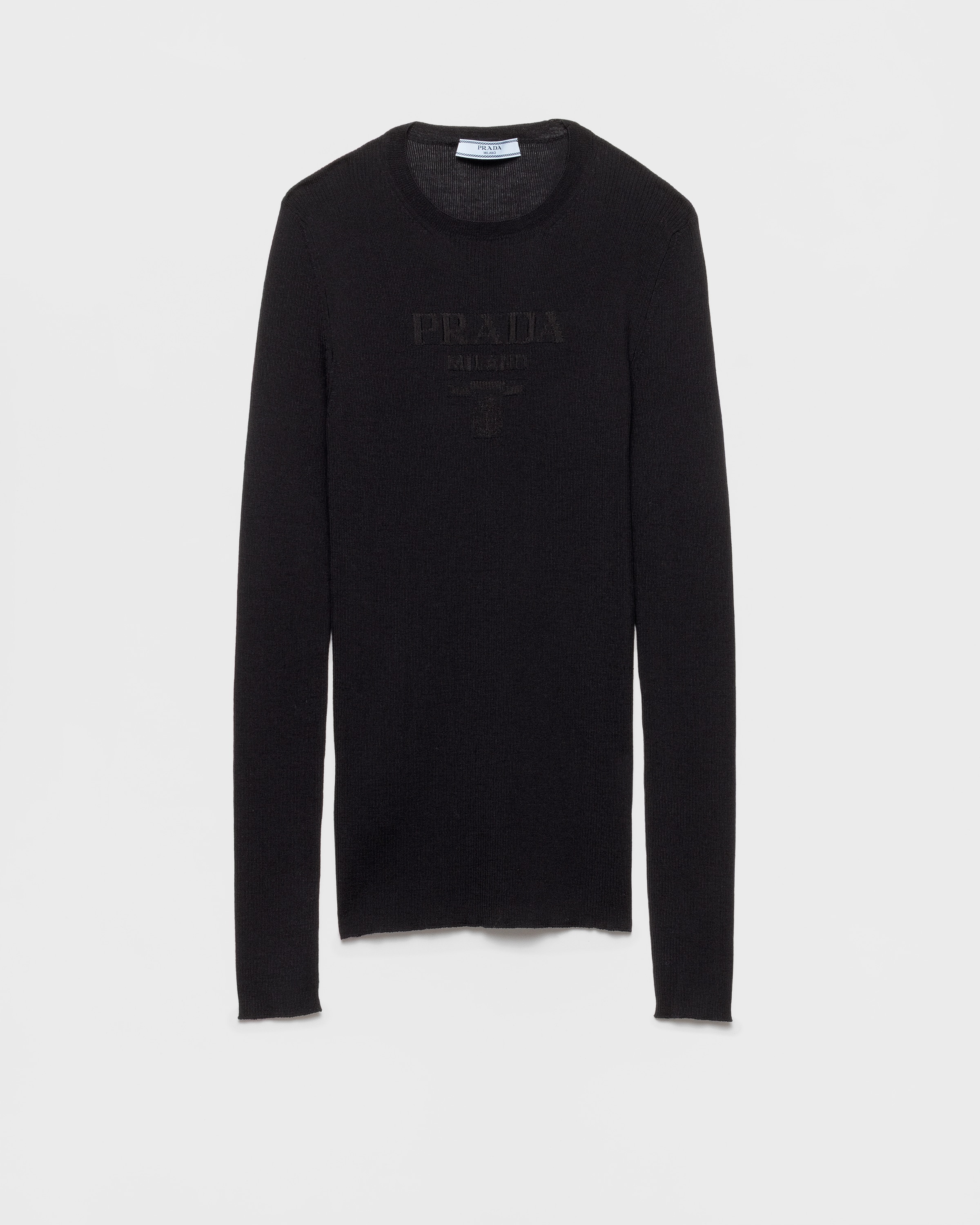 Navy Superfine Wool Crew-neck Sweater | PRADA