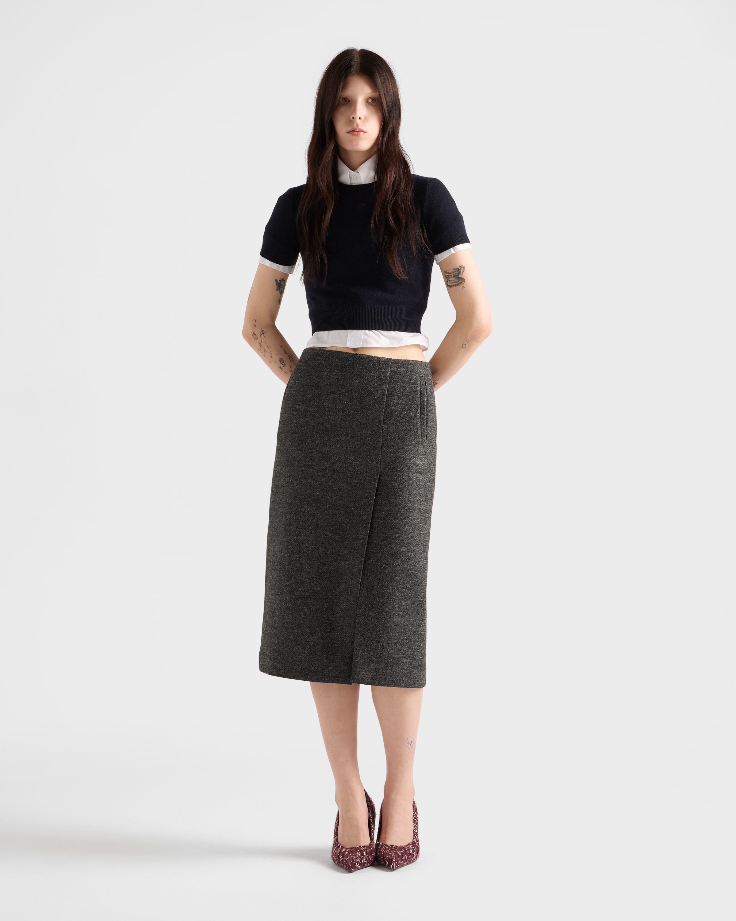 Prada Cashmere Crew-neck Sweater In Blue