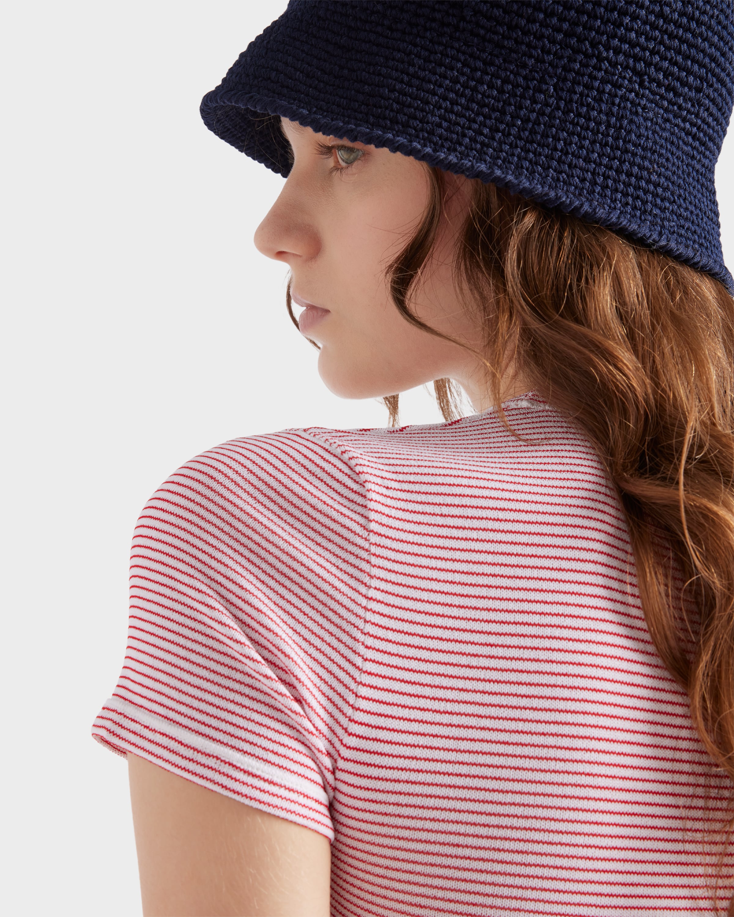 White/Red Striped crew-neck sweater | PRADA