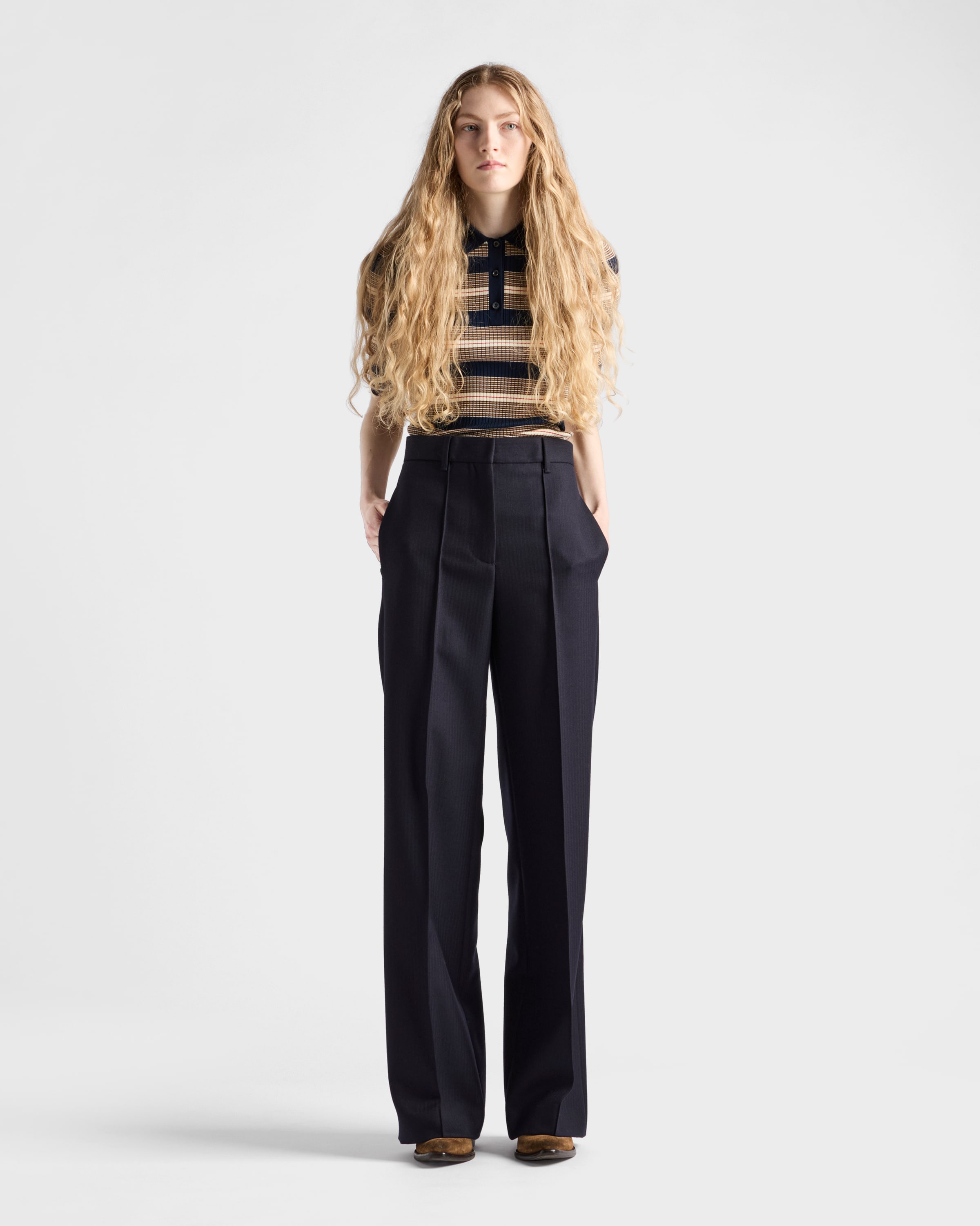 Prada Striped Cotton Polo Shirt