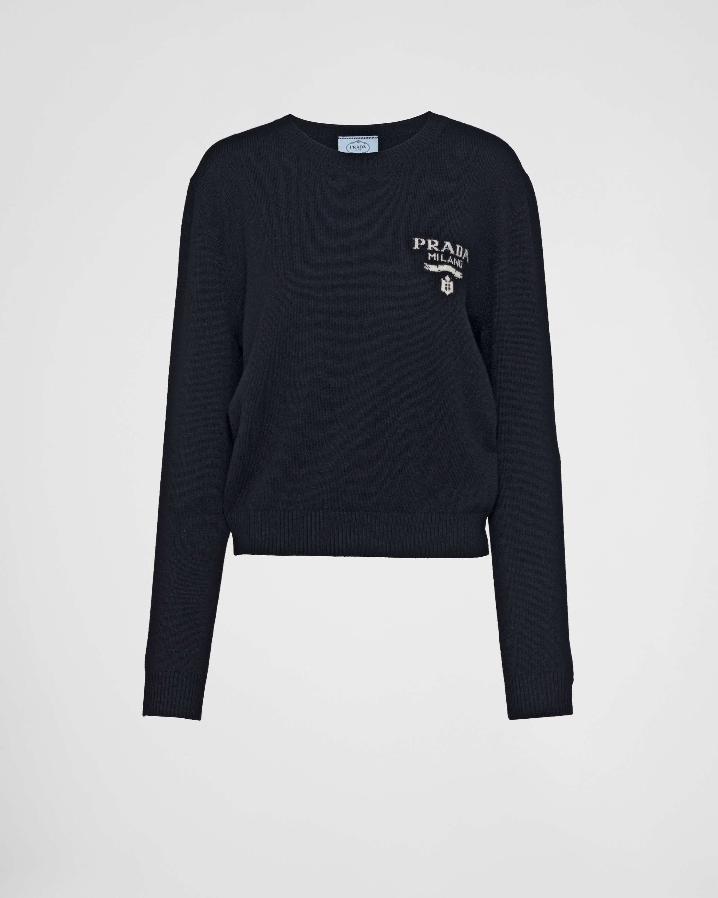 Shop Prada Pullover Aus Kaschmir Und Seide In Navy