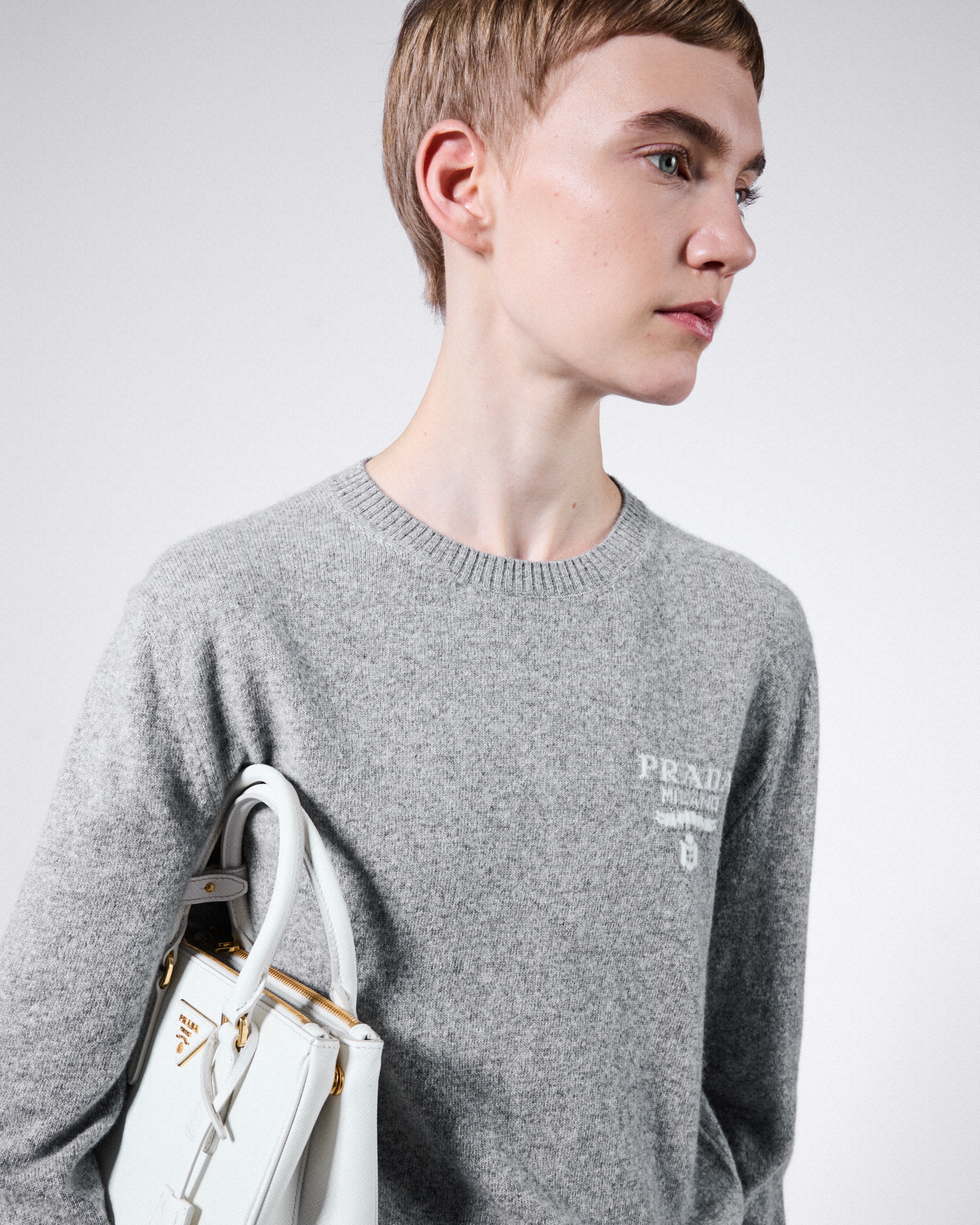 Grey Cashmere And Silk Sweater | PRADA