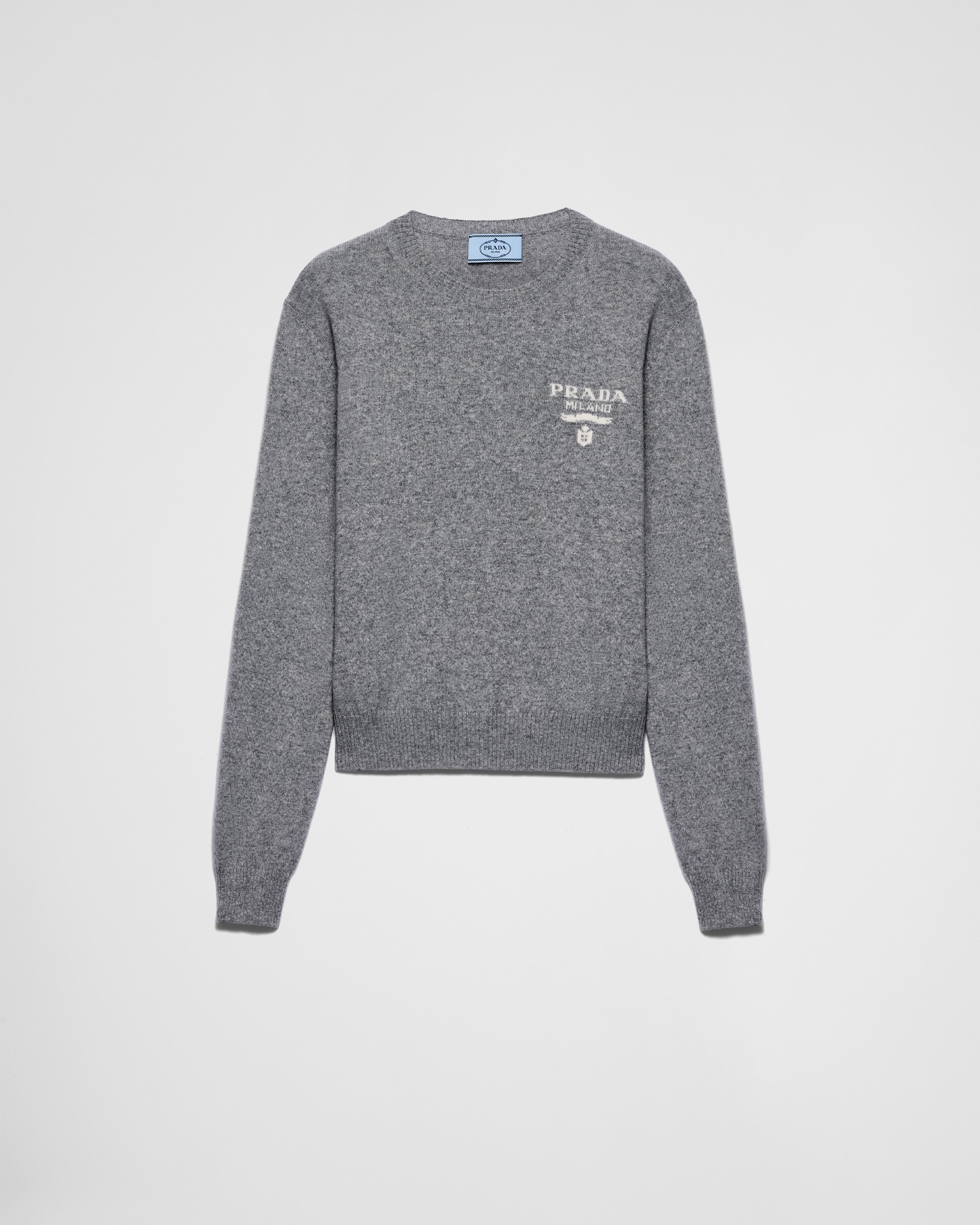 Prada Cashmere And Silk Jumper In Grey