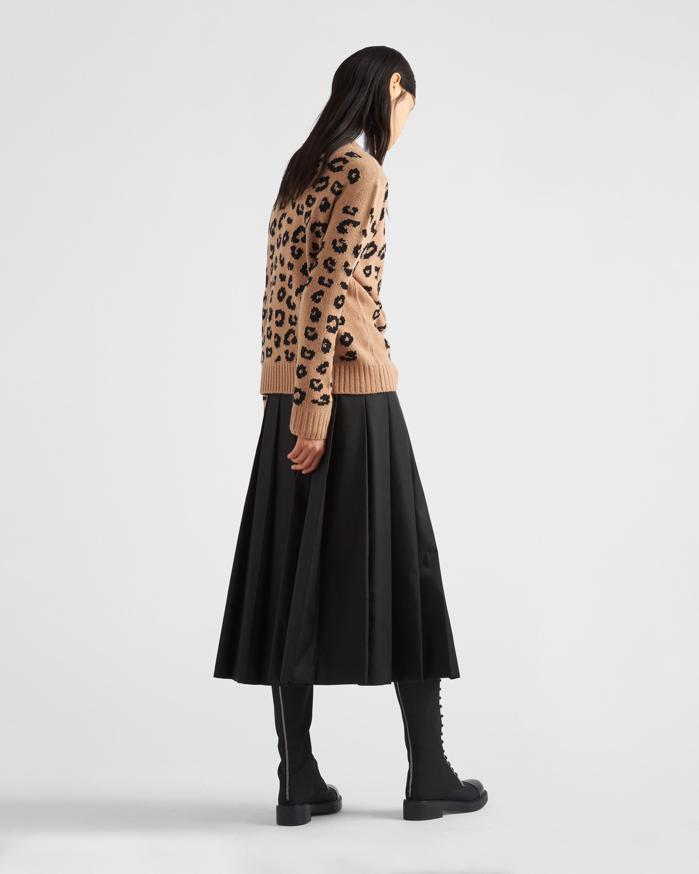 Camel Brown Wool and cashmere sweater | Prada